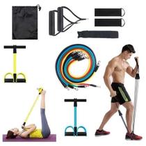 Kit Elástico Extensor 11 Peças + Extensor Pedal Fitness Malhar Em Casa Kit Elástico Extensor 11 Peças + Extensor Pedal Fitness Malhar Em Casa