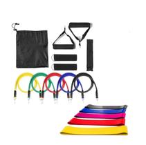 Kit Elástico Extensor 11 Peças Treinamento Funcional 5 Bands Kit Elástico Extensor 11 Peças Treinamento Funcional 5 Bands