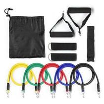 Kit Elástico Extensor Exercício Academia com 11 Itens Funcional Fisioterapia Fitness