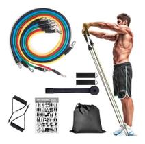 Kit Elástico Extensor Musculação Casa Funcional Fitness