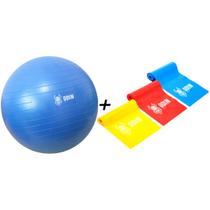 Kit Elastico Extensor Musculação e Bola Pilates 55 Odin Fit Kit Elastico Extensor Musculação e Bola Pilates 55 Odin Fit