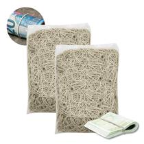 Kit Elástico Liga Gominha Para Dinheiro Escritório Organização 2400 Unidades Bege