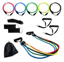 Kit Elástico P/ Exercícios de Resistência Academia em Casa Kit Elástico P/ Exercícios de Resistência Academia em Casa