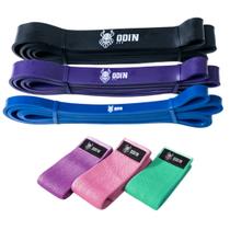 Kit Elastico para Exercicios Hip Band Super Band Odin Fit