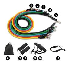 Kit Elástico Para Treino Exercícios Malhar Musculação Casa Kit Elástico Para Treino Exercícios Malhar Musculação Casa