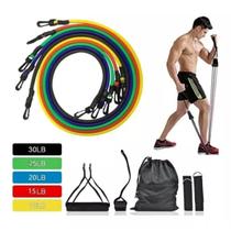 Kit Elastico Para Treino Exercicios Malhar Musculacao Casa Kit Elastico Para Treino Exercicios Malhar Musculacao Casa