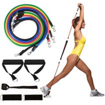 Kit Elástico Para Treino Exercícios Malhar Musculação Em Casa Fortalecimento Muscular - SLU Fitness