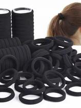 Kit Elástico Rabico Xuxinha De Cabelo Chuchinha Preta Sem Metal