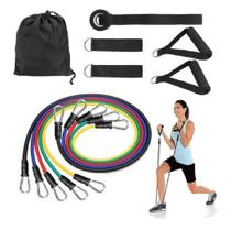 Kit Elásticos 11 Peças Exercícios Extensor Elástico