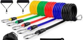 Kit Elásticos 11 Peças Exercícios Musculação Yoga Pilates Kit Elásticos 11 Peças Exercícios Musculação Yoga Pilates