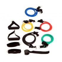 Kit Elasticos Fitness Funcional Tubing Treino Extensores