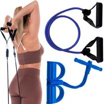 Kit Elásticos Treino Extensor Exercícios Academia Fitness