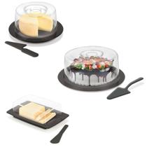 Kit Elegance Boleira Queijeira Mantegueira C/ Espátula