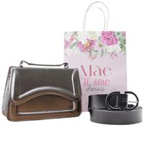 Kit Elegante Cinto e Bolsa com Alça Transversal Presente 090