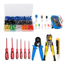 Kit Eletricista Completo Conjunto Profissional Alicate Terminal Conectores Exbom/Bomder