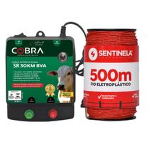 Kit Eletrificador Cerca Rural 30km BV + Cabo 500m - Cobra