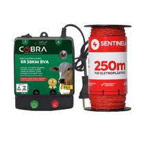 Kit Eletrificador Cerca Rural 38km + Cabo 250m - Cobra