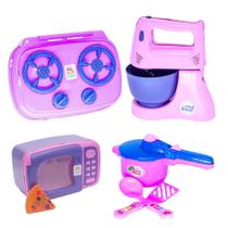 Kit Eletro Menina Brinquedo Panela Batedeira Cozinha 07pç