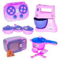 Kit Eletro Menina Brinquedo Panelas Batedeira Cozinha 10pç Kit Eletro Menina Brinquedo Panelas Batedeira Cozinha 10pç
