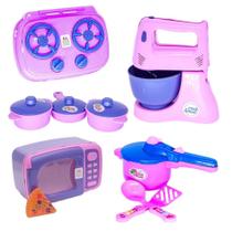 Kit Eletro Menina Brinquedo Panelas Batedeira Cozinha 10Pç Kit Eletro Menina Brinquedo Panelas Batedeira Cozinha 10Pç