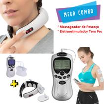 Kit Eletroestimulador Tens + Massageador de Pescoço Ombro e Costas