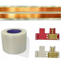 Kit Eletrofita Fita eletrica 2 Pistas 1 Metro 750v 20a + Conector 20a Kit Eletrofita Fita eletrica 2 Pistas 1 Metro 750v 20a + Conector 20a