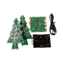 Kit Eletrônico DIY De Árvore De Natal LED 3D Com 3 Cores E 7 Cores Para Montagem Por Soldagem DC