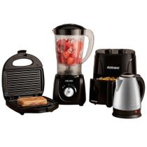 Kit Eletros 02: Fritadeira Air Fryer, Liquidificador, Sanduicheira e Chaleira