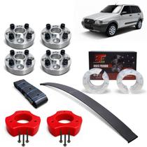 Kit Elevação Completa PU Espaçador 32mm Buffer Fiat Uno