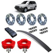 Kit Elevação PU Completa Espaçador 15mm Fiat Uno Quadrado