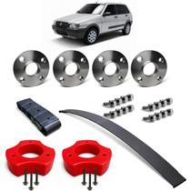 Kit Elevação PU Completa Espaçador 15mm Fiat Uno Quadrado