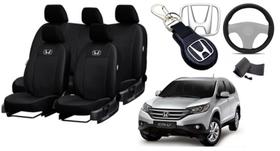 Kit Elite Couro Bancos Honda CR-V 2012-2018 + Volante + Chaveiro