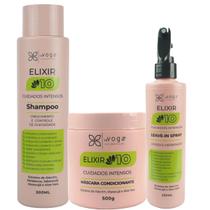 Kit Elixir 10 1 Shampoo 500ml 1 Máscara 500g 1 Leave In Spray 230ml Voga