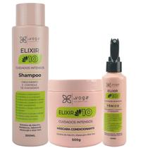 Kit Elixir 10 1 Shampoo 500ml 1 Máscara 500g 1 Tônico 140ml Voga