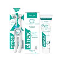 Kit Elmex Sensitive Creme Dental 110g + Exaguante Bucal 400ml + Escova Dental 2un