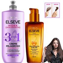 Kit Elseve 3 em 1 Óleo Extraordinário Cachos Hidra Reparação