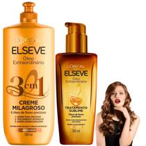 Kit Elseve 3 em 1 Óleo Extraordinário Cachos Hidra Reparação