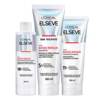 Kit Elseve Bond Repair Tratamento Pré Shampoo 200ml Shampoo 250ml e Condicionador 200ml