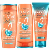 Kit Elseve Cachos Longo Dos Sonhos Ácido Hialuronico Shampoo Condicionador Creme Noturno
