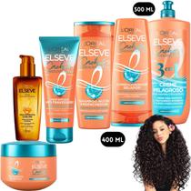 Kit Elseve Cachos Longos dos Sonhos Completo Loreal Paris Oleo Extraodinario Tratamento Pentear