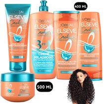 Kit Elseve Cachos Longos dos Sonhos Loreal Paris Creme Anti-Travesseiro Tratamento Pentear Salva 3cm
