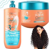 Kit Elseve Cachos Longos dos Sonhos Loreal Paris Milagroso 3em1 Mascara Tratamento Pentear Salva 3cm Kit Elseve Cachos Longos dos Sonhos Loreal Paris Milagroso 3em1 Mascara Tratamento Pentear Salva 3cm