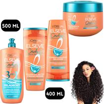 Kit Elseve Cachos Longos dos Sonhos Loreal Paris Oleo de Rícino 400 ML Tratamento Pentear Salva 3 cm Kit Elseve Cachos Longos dos Sonhos Loreal Paris Oleo de Rícino 400 ML Tratamento Pentear Salva 3 cm