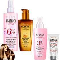 Kit Elseve Cicatri Renov Elixir Gloss Óleo Extraordinário Acidificante Antifrizz Brilho Reparação