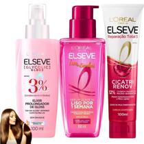 Kit Elseve Cicatri Renov Sérum Leave In Glycolic Gloss Liso Kit Elseve Cicatri Renov Sérum Leave In Glycolic Gloss Liso