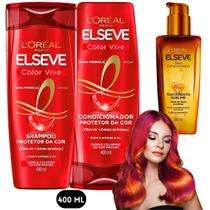 Kit Elseve Color Vive Loreal Paris Óleo Extraordinário 400ML Protetor da Cor Cabelos Coloridos Mecha