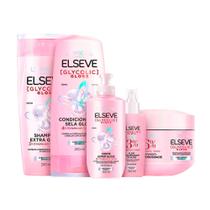 Kit Elseve Glycolic Gloss com Shampoo 200ml + Condicionador 200ml + Máscara 300g + Creme de Pentear 250ml + Sérum 100ml