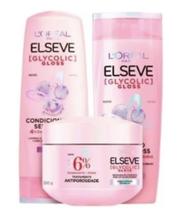 Kit elseve glycolic gloss shampoo + cond + máscara loréal