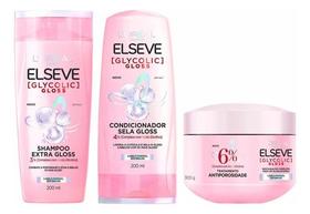 Kit Elseve Glycolic Gloss Shampoo + Condicionador + Máscara