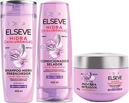 Kit elseve hialuronico shampoo+condicionador 400 ml+cr tratamento 300 gr